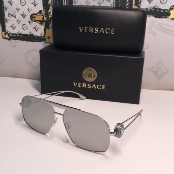 NEW AUTHENTIC Versace Silver Sunglasses VE2269 - Picture 7 of 14